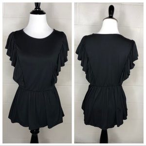 Reborn J Tops - Reborn J Peplum Ruffle Sleeve Top, size S Reborn J Tops - Reborn J Peplum Ruffle Sleeve Top, size S